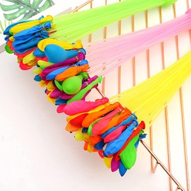SHULLIN Water Balloons, 111 Pieces, Quarter Balloons, Toys, Water Bomb Balls, Summer Festivals, Event Supplies, Water Play Toy, Water Play, Includes Elastic Cord, Set of 111 Pieces, Water Balloons, Suitable for Ages 6 and Up