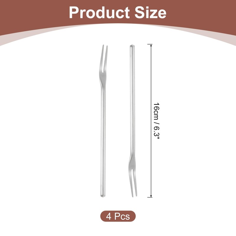 sourcing map 4 Pcs Pickle Fork, 6.3 Inch Olive Fork