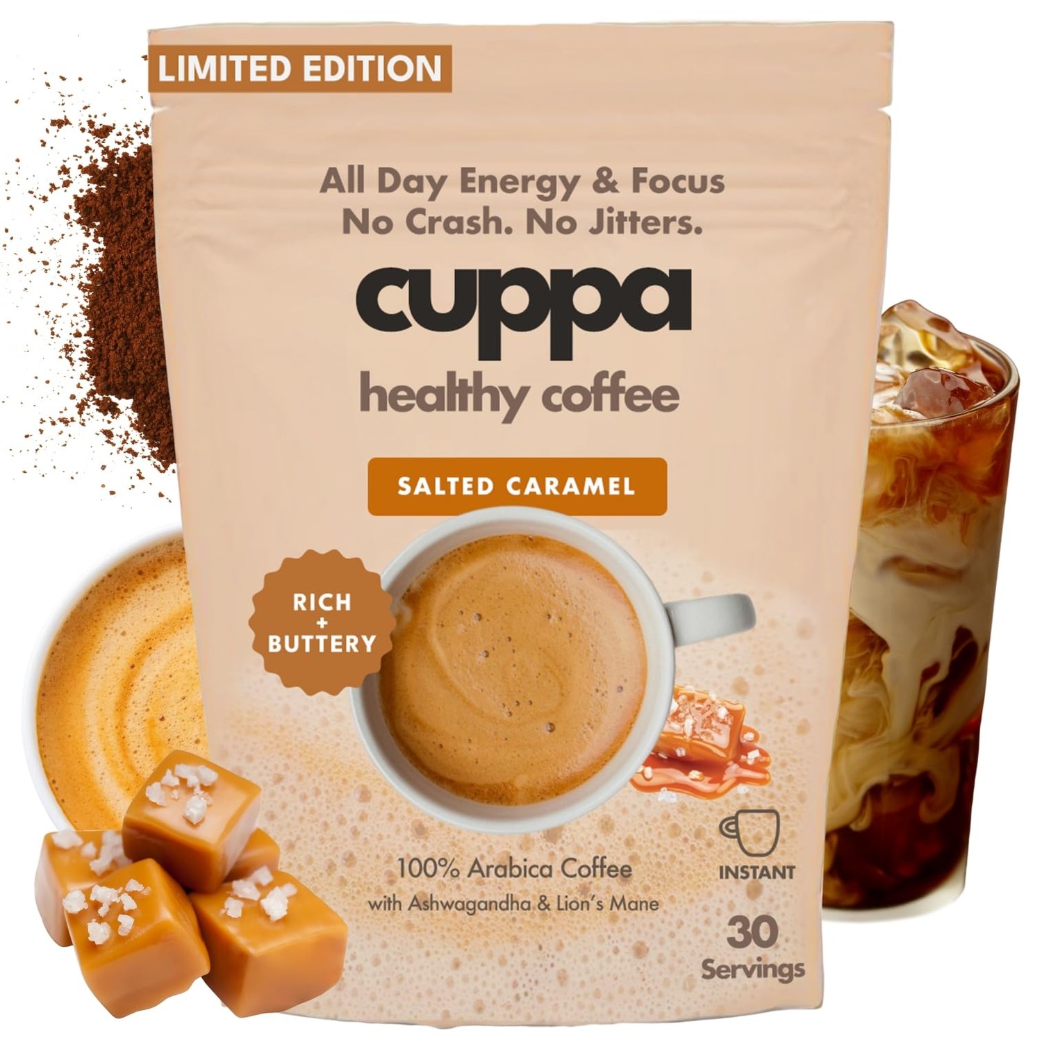 Cuppa Salted Caramel Coffee - Great tasting medium roast with mushrooms ...