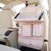 PU Leather Car Seat Back Organizer with Foldable Tray, Multi-Pocket