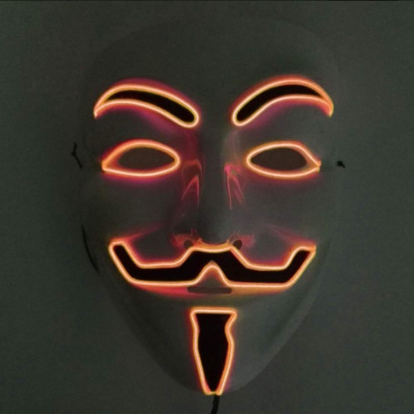 Halloween Mask, JunYee LED Anonymous Hacker Face Mask for Costume,