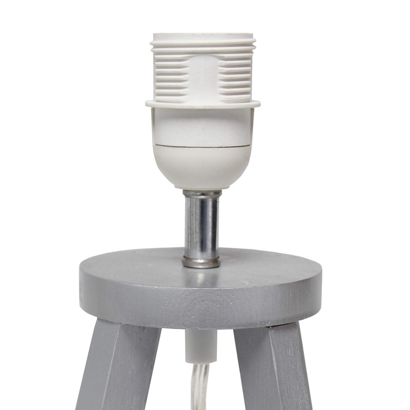 Simple Designs LT1069-GYB Interlocked Triangular Wood Fabric Shade Table Lamp,