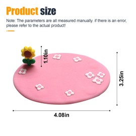 GAOLAOSY Car Dashboard Non-Slip Mat, 4" × 3.2" Multifunctional Adhesive Gel Pad for Car Interior, Cute Flower Sticky Dash Pad for Cell Phone, Keys, Glass, GPS, Coins, Mirrors (Sunflower/Pink)