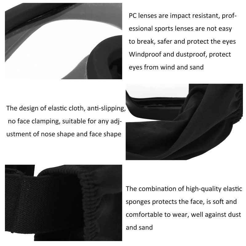 Tactics DustProof Protective Glasses Impact Resistant AntiExplosion Military Goggles(Black Frame