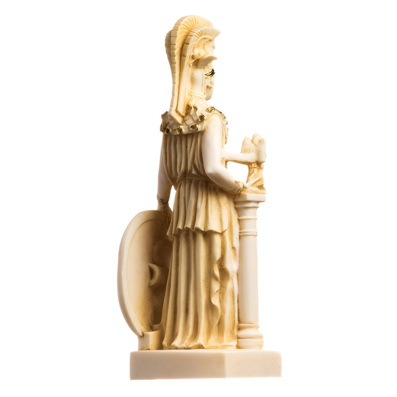Athena Parthenos Varvakeion Holding Medusa Shield Greek Goddess Alabaster Statue