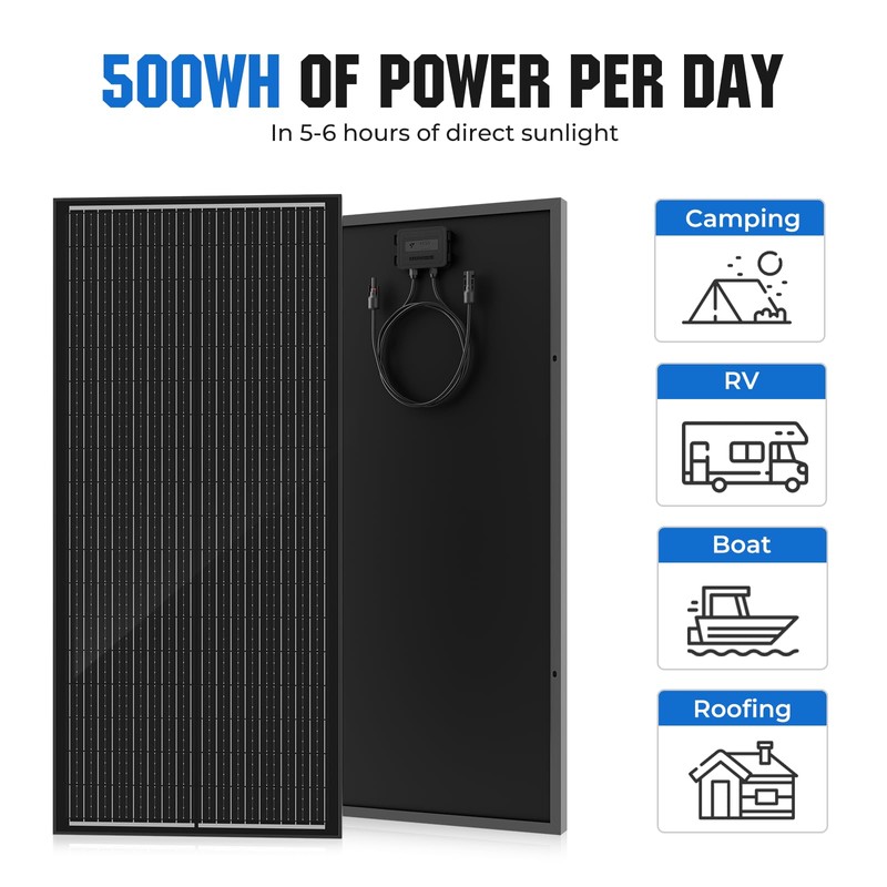 Rvpozwer 18BB 100 Watt Solar Panel, N-Type 12V 100W Solar