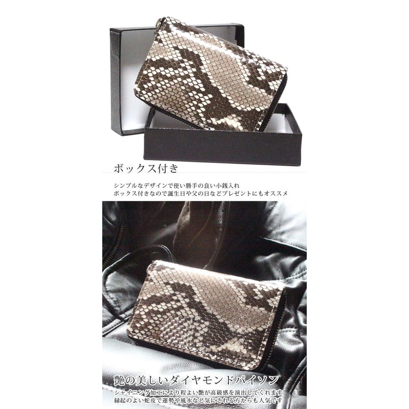 Berkut Diamond Python Coin Purse, Glossy YKK Zip, Feng Shui