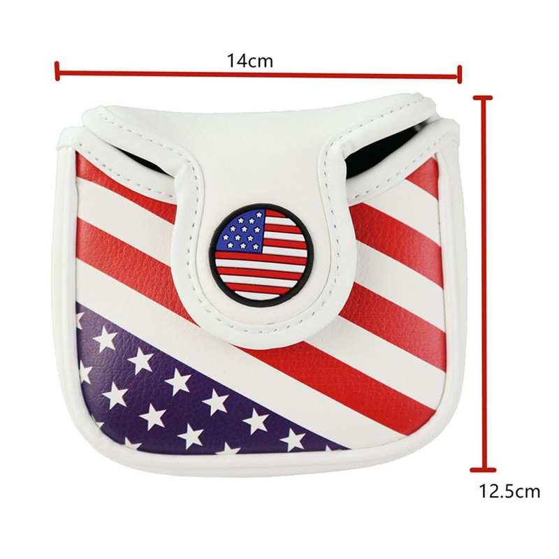 PU Leather USA Flag Golf Square Mallet Putter Club Cover