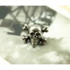 Bezelry 12 Pieces Skull with Cross Bones Gray Silver Color