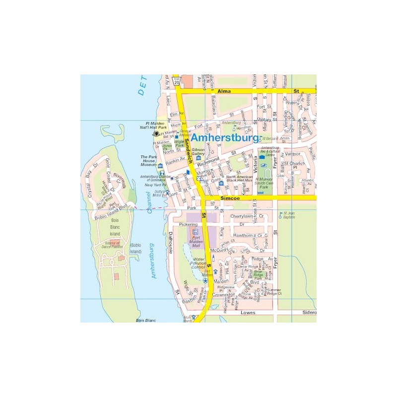 Windsor / Essex County, Ontario Street Map