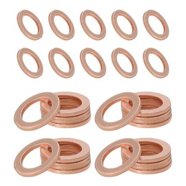 DXNQ 30 PCS Oil Drain Plug Gasket, 14mm Copper Oil Drain Plug Washer Gaskets, Oil Drain Plug Gasket Crush Washer Seals Compatible with OEM 007603-014106, Drain Plug Gasket Replacement