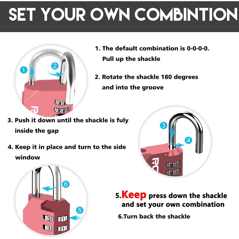 RESET-060 4 Digit Combination Lock,Outdoor Padlock,Indoor Padlock for School Gym