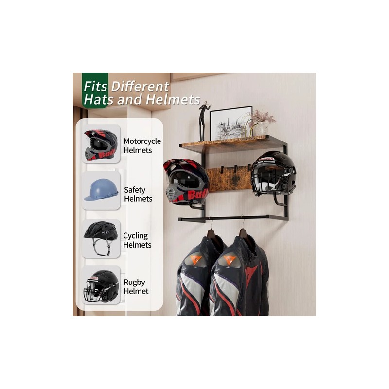 OMISRUIS Motorcycle Helmet Holder Wall Mounted Helmet Holder Wall Mount