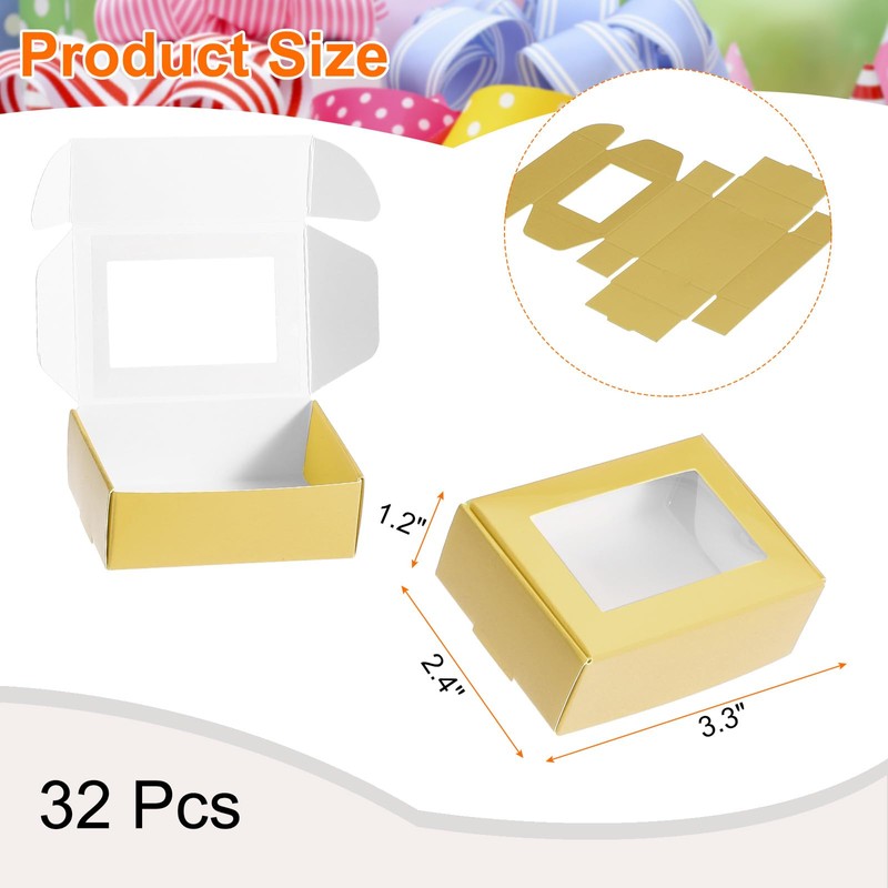 sourcing map 32Pcs Soap Packaging Boxes 2.4x3.3x1.2 Inch Kraft Soap