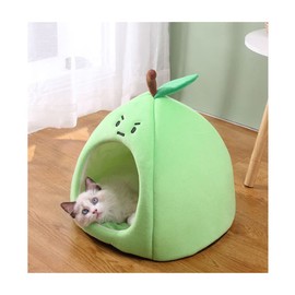 SSDHUA Cat Nest Peach Apple Zongzi Shaped Cat Sofa Bed Cute and Comfortable Pet Cat House Removable Nest Cushion Indoor Multifunctional Decorative Pet Bed Suitable for Small Cats and Dogs (Zongzi,L)