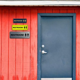 Signs ByLITA Standard All Gender Restroom Sign (Black) - Medium 1 Pack