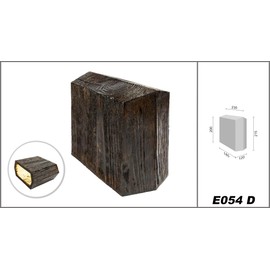 DECO WOOD Coupling Piece Rustic Polyurethane, Decoration Rustic, PU Beam Decoration Wood Look (Dark Brown - 12 x 23 cm) Pipe Cover Imitation Wood