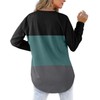 XIEERDUO Crewneck Sweatshirts Pullover Color Block Tops For Women Loose