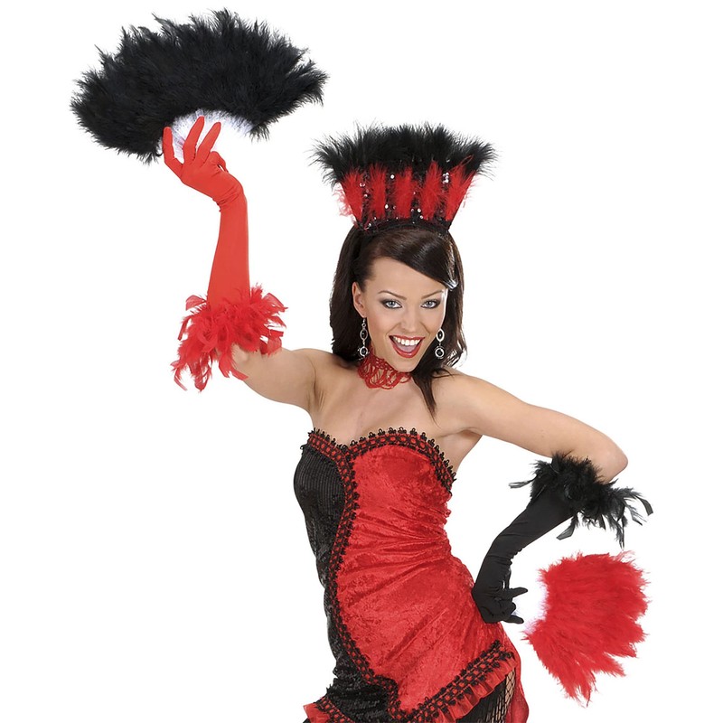 Feather Fan Red Accessory for Fancy Dress