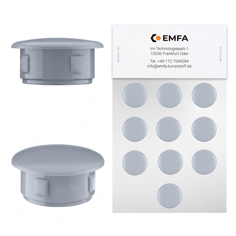 EMFA Cover Caps for 15 mm Drill Holes Grey Pack