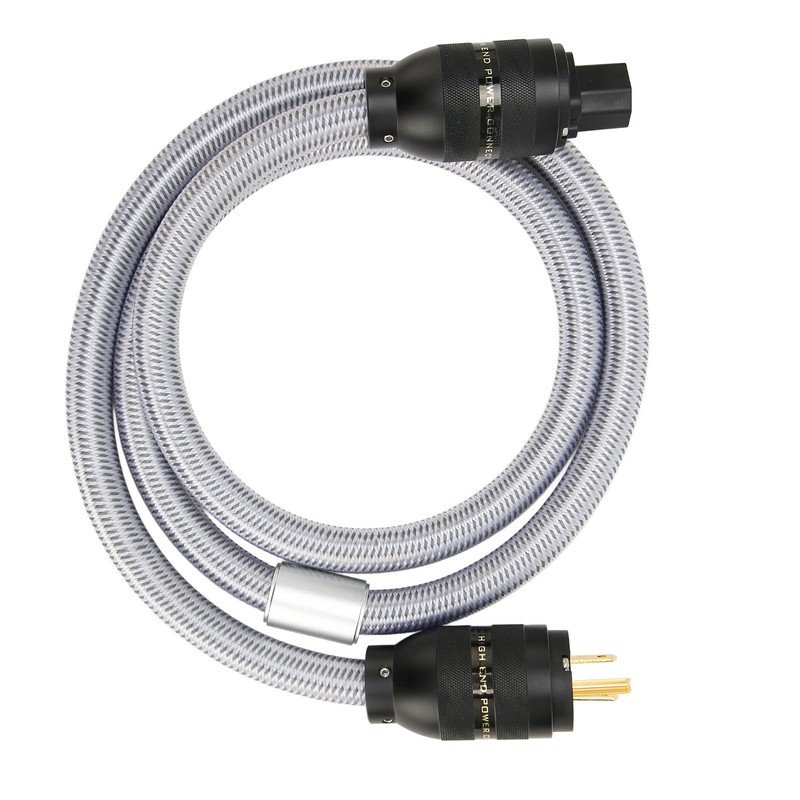 HiFi Power Cable Pure Copper Gold Plated Double Shielding Audiophile