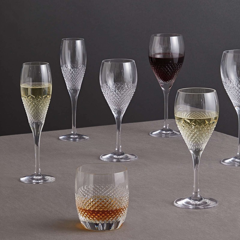 Vera Wang 1065058 Wedgwood Vera Wang Diamond Mosaic Champagne Glasses,