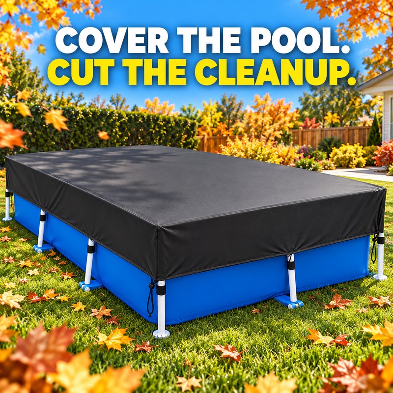 7 x 4 Ft Rectangular Above Ground Pool Cover, 210D