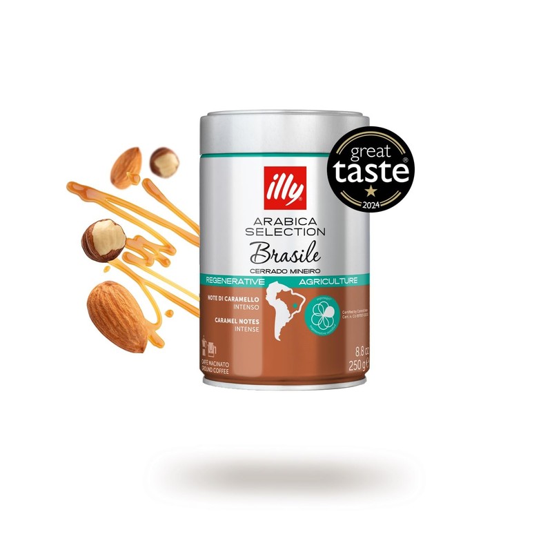illy Coffee, Ground Coffee, Sustainable Arabica Coffee from Cerrado Minero