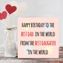 Dad Birthday Cards - Funny - Dad Birthday Card - Birthday Card Dad - Happy Birthday Dad - from Son Daughter - 50th 60th 70th 75th Step -14cm