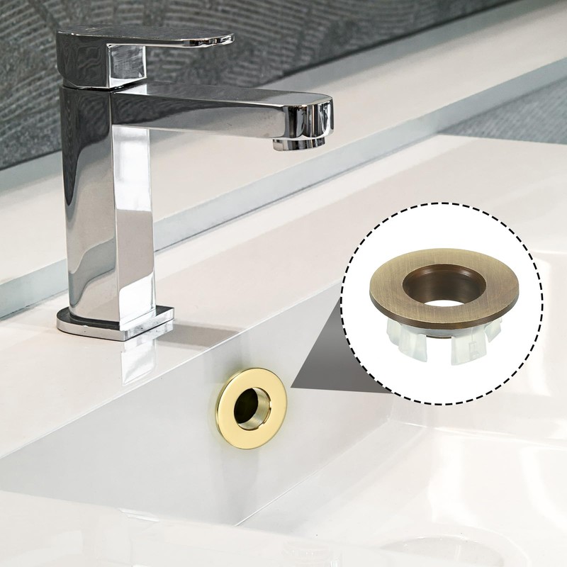 PATIKIL Overflow Ring 2 Pieces Sink Round Cover Sink Trim