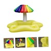 Kisangel 1Pc Inflatable Rainbow Umbrella Pool Cooler Floating Drink Tray