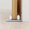JUBEST Barn Door Floor Guide - Satin Nickel Adjustable Roller