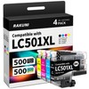RAKUNI LC501XL Ink Cartridges Replacement for Brother LC501 LC501XL, 4-Pack