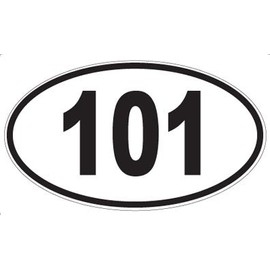Number 101 Oval Sticker
