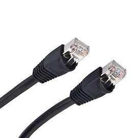Outdoor Ethernet Shielded Cat 5e Cable, Waterproof Buried-able UV Resistant-RJ45 Plug Connector (100ft)