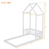 JYH Twin Size Floor Bed, Twin Bed Frame with Headboard,