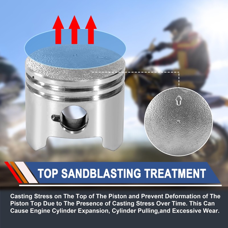 Tunejoy 44 mm Piston Replacement Set Piston Circlip Kit Piston