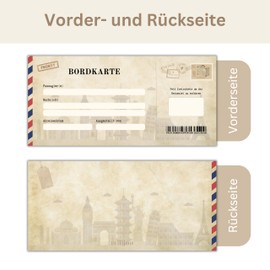 Milijou | Reisegutschein mit Rubbelaufkleber | Überraschung, Geschenk, Grußkarte, Geburtstagsgeschenk, Personalisierung, Reise, Weihnachten, Bordkarte