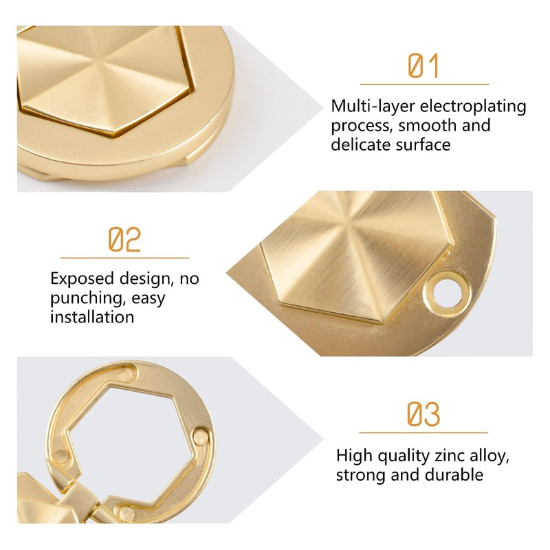 MOROBOR 4Pcs Hexagon Pocket Doors Drawer Handle Flush Ring Pull,