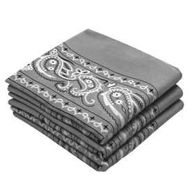 EVERY-VILLE Where EVERYone is Welcome Grey Bandanas - 3 Pack Gift Set, 100% Cotton, 22x22 Inches