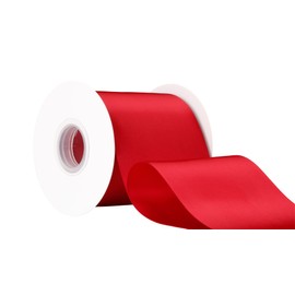 Ribbonitlux 4" wide Double Face Satin Ribbon 25 Yards (260-Dark Red）, Set For Bow, Party Decor, Sewing Applications, Wedding and Craft