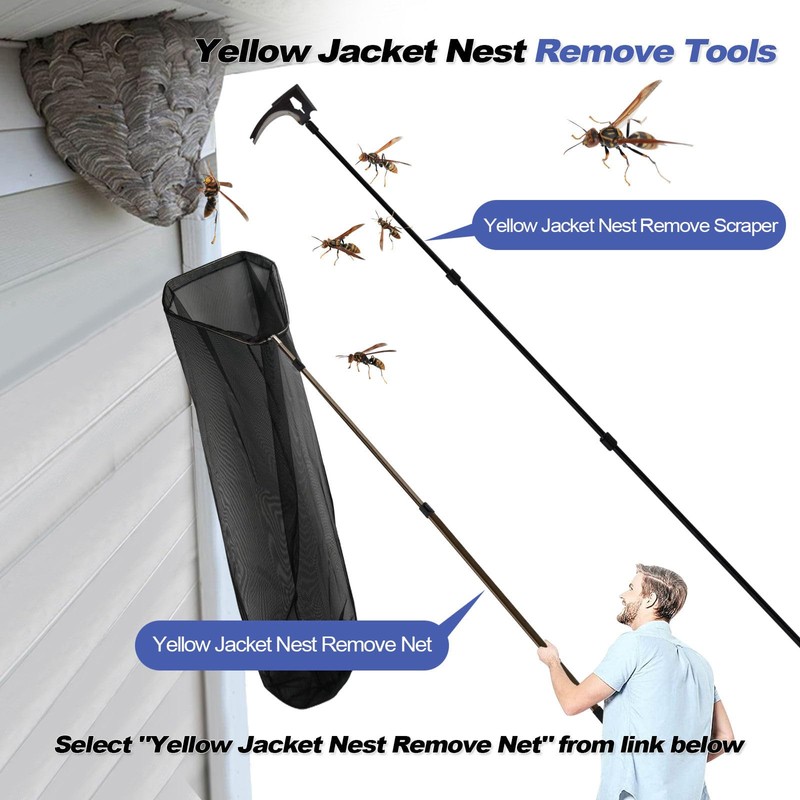 Wasps Nest Remove Tool Scraper Kit for Clean Hornets Yellow