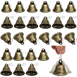 ONEST 25 Pieces Craft Bells Small Brass Bells for Hanging Wind Chimes Making Dog Training Doorbell Wedding Decor, Bronze