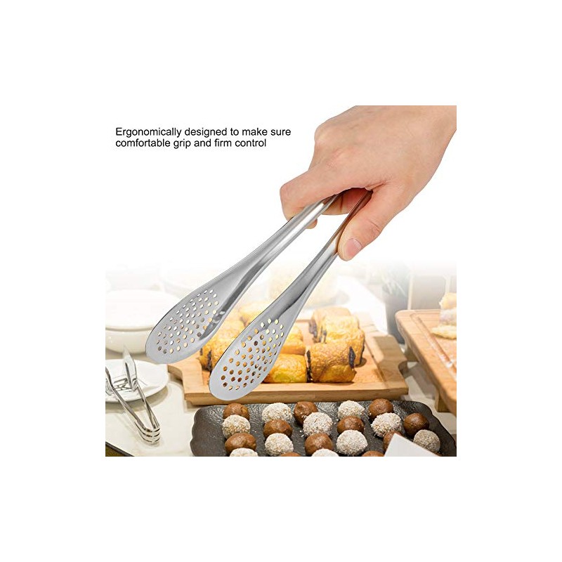 Pinzas de Cocina, 5 Piezas, Acero Inoxidable, para Pan, Ensalada,