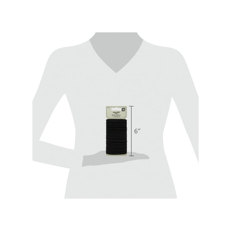 Ligas para cabello Equate 30 piezas negras