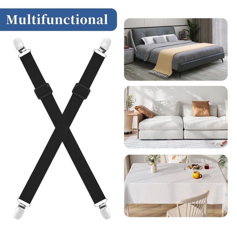 HAOYULUO Pack of 16 adjustable bed sheet straps, elastic bed