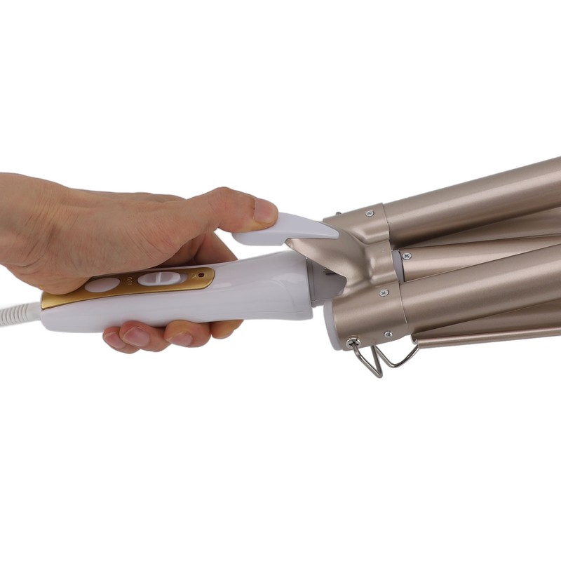 25mm Curling Iron Wand Adjust Temperature Fast Heating 3 Barrel