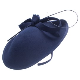Lawliet Womens 1950s Wool Felt Saucer Headpiece Fascinator Cocktail Hat A570(Navy Blue)