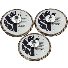 6" High Performance Diamond Saw Blades with Flush Cut for Granite, Quartz, and Other Engineered Stones, 5/8" Threaded Arbor, 3-Pack