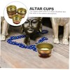 Ciieeo 7pcs Holy Water Offering Cup Copper Lotus Pattern Buddhist